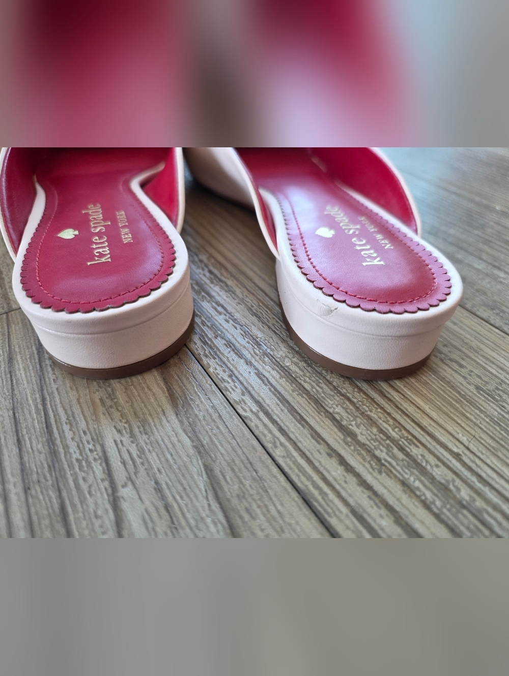 kate spade New York Pink Heart Quilted Pointed Toe Flats - Picture 4 of 8